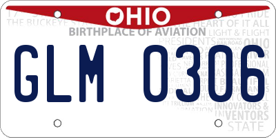 OH license plate GLM0306