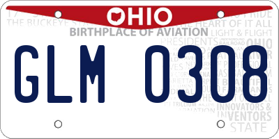 OH license plate GLM0308