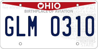 OH license plate GLM0310