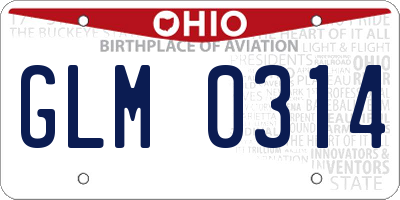 OH license plate GLM0314