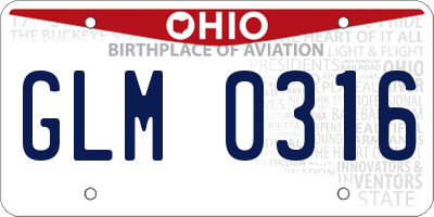 OH license plate GLM0316