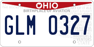 OH license plate GLM0327