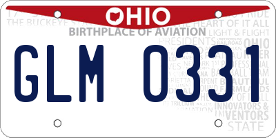 OH license plate GLM0331