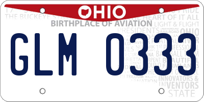 OH license plate GLM0333
