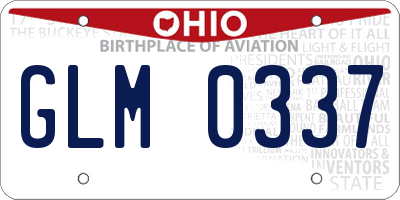 OH license plate GLM0337