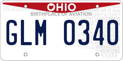 OH license plate GLM0340