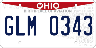 OH license plate GLM0343