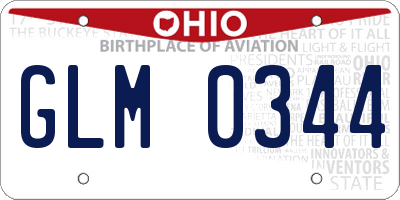 OH license plate GLM0344