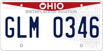 OH license plate GLM0346
