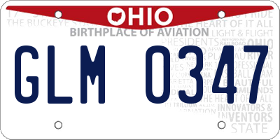 OH license plate GLM0347