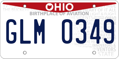 OH license plate GLM0349
