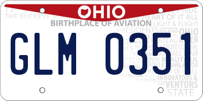 OH license plate GLM0351