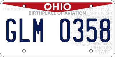 OH license plate GLM0358