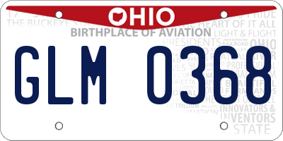 OH license plate GLM0368