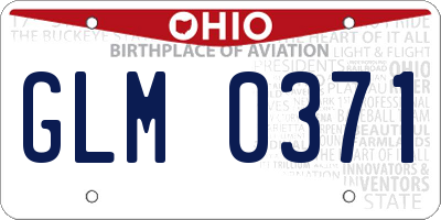 OH license plate GLM0371