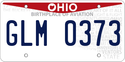 OH license plate GLM0373