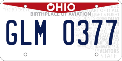 OH license plate GLM0377