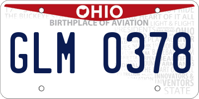 OH license plate GLM0378