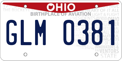 OH license plate GLM0381