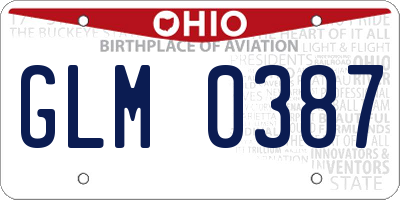 OH license plate GLM0387