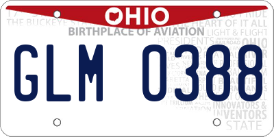 OH license plate GLM0388