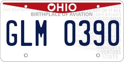 OH license plate GLM0390