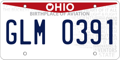 OH license plate GLM0391