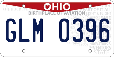 OH license plate GLM0396