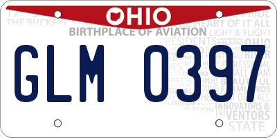 OH license plate GLM0397