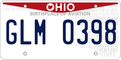 OH license plate GLM0398