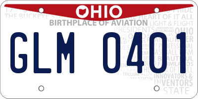 OH license plate GLM0401
