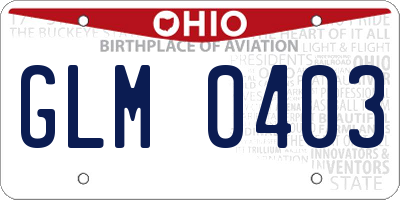 OH license plate GLM0403