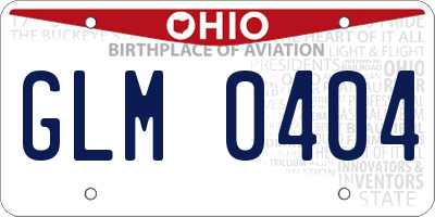 OH license plate GLM0404