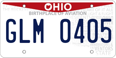 OH license plate GLM0405