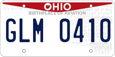 OH license plate GLM0410