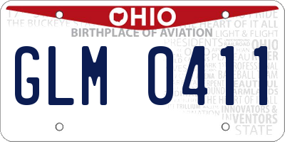 OH license plate GLM0411