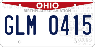 OH license plate GLM0415