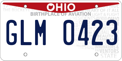 OH license plate GLM0423