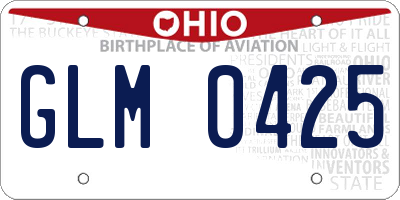OH license plate GLM0425