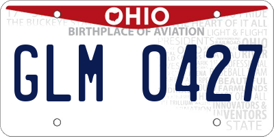 OH license plate GLM0427