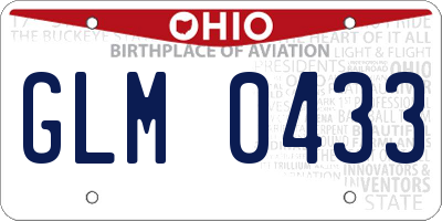 OH license plate GLM0433