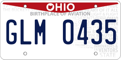 OH license plate GLM0435