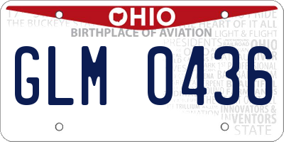 OH license plate GLM0436