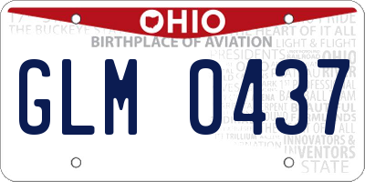 OH license plate GLM0437