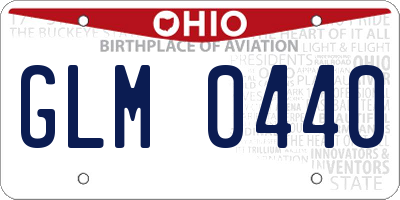 OH license plate GLM0440
