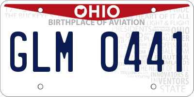 OH license plate GLM0441