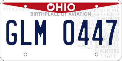 OH license plate GLM0447