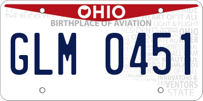 OH license plate GLM0451