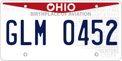 OH license plate GLM0452