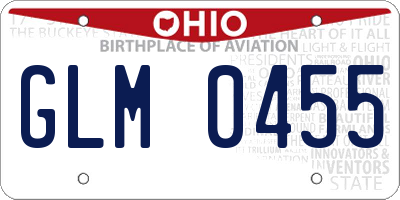 OH license plate GLM0455